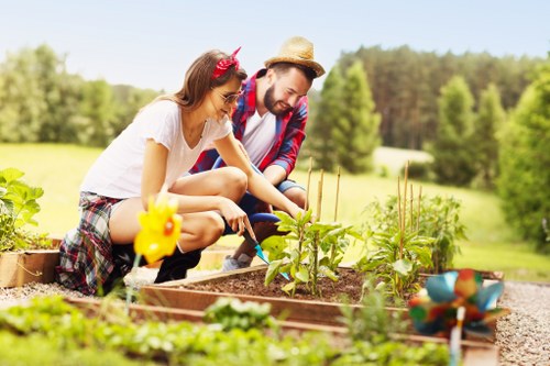 Team member tending a community garden in Waterloo